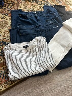 High-Rise Dark Blue Women’s Jeans bundle 4 jeans one shirt